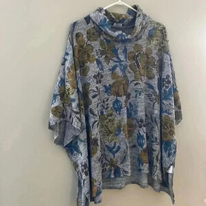 ❤️2/$25❤️[OS]Yellow  flower Turtleneck Ponchos